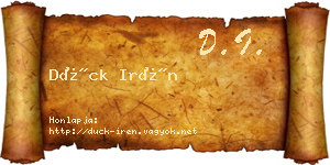 Dück Irén névjegykártya